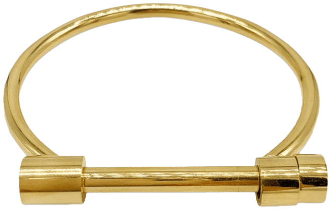 14k Gold-Plated Screw Closure Bangle Bracelet