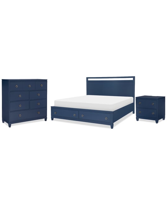 Summerland 3pc Bedroom Set (California King Panel Storage Bed, Chest, Nightstand)