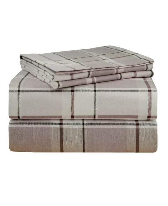 Jensen Plaid Luxury Weight Flannel Sheet Set, California King