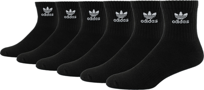 adidas Men's Originals Trefoil Quarter Socks 6 Pack