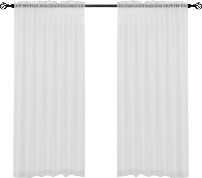 2 Pack Basic Home Rod Pocket Sheer Voile Window Curtains
