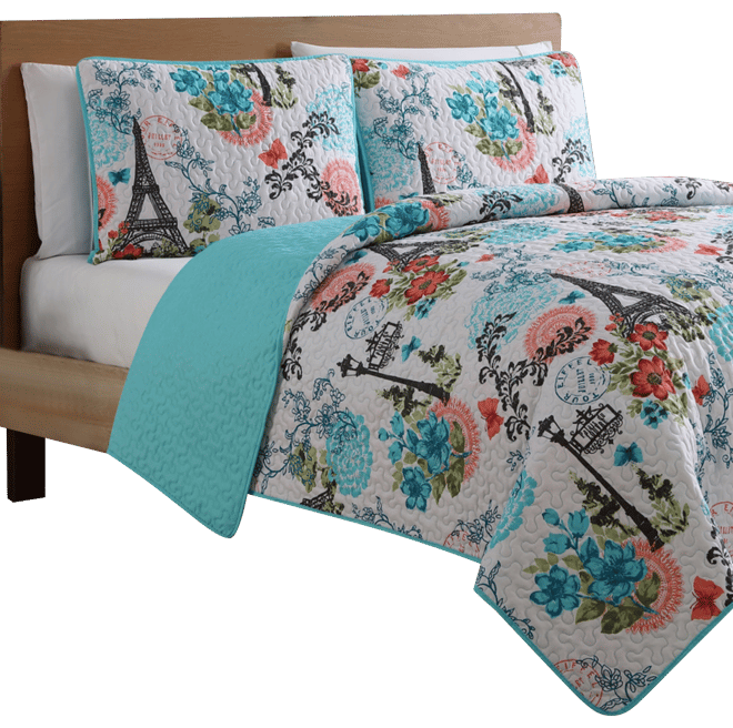 Eiffel Reversible 3-Pc. Quilt Set, Full/Queen