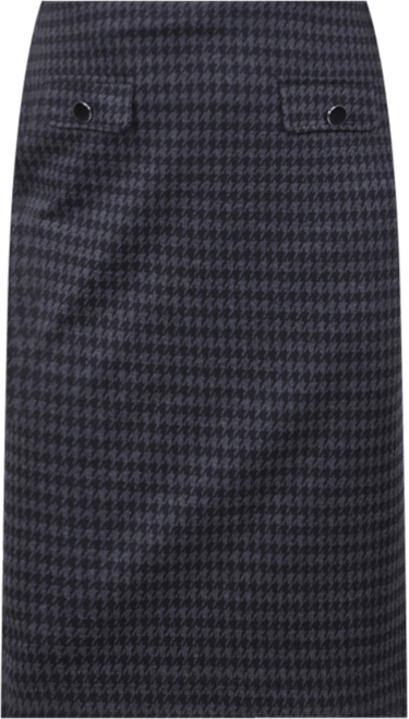 Petite Printed Knee Length Double Knit Skirt