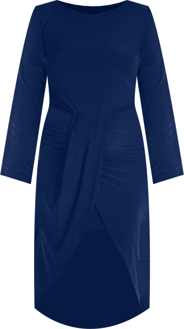 Plus Size Long Sleeve High Low Dress