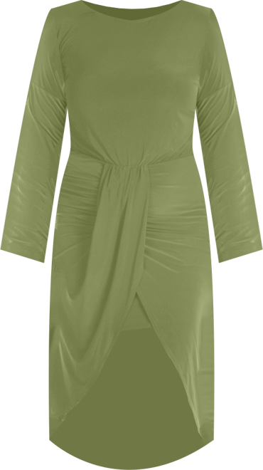 Plus Size Long Sleeve High Low Dress