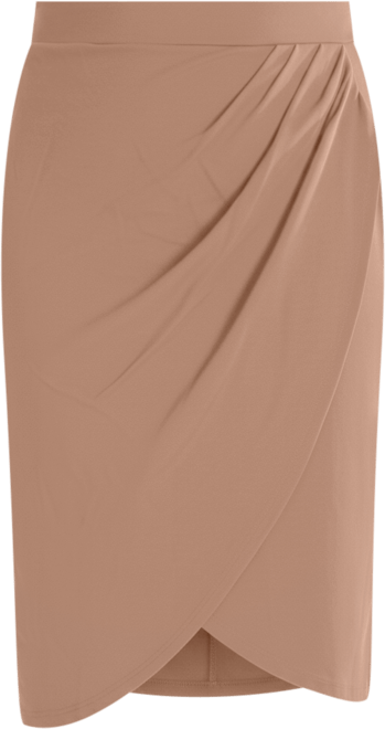 Plus Size Elastic Waist Knee Length Skirt