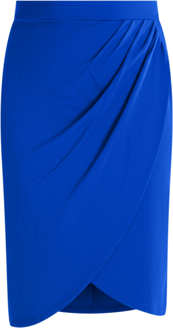 Plus Size Elastic Waist Knee Length Skirt