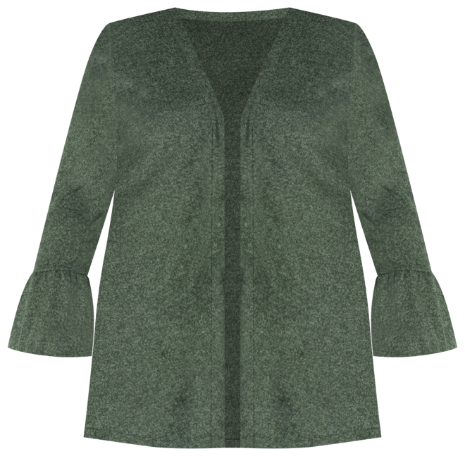 Plus Size Bell Sleeve Open Cardigan Sweater