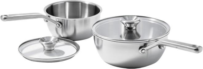 Mira Tri-Ply Stainless Steel 2 Piece Covered Chef's Pan Set