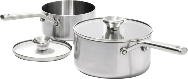 Mira Tri-Ply Stainless Steel 4 Piece Saucepan Set