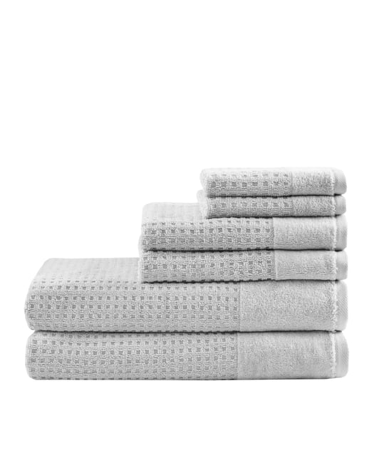 Madison Park Spa Waffle Jacquard 600 GSM Combed Cotton 6 Pc. Towel Set Macy s