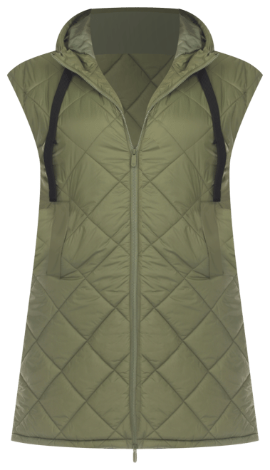 Plus Size Diamond Quilted Hooded Puffer Vest