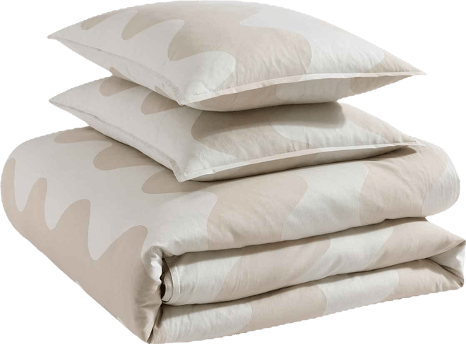 Closeout!  Lokki Cotton 3 Piece Duvet Cover Set, Full/Queen