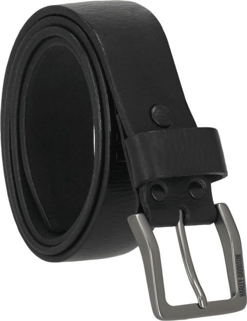 Men's Oversized HD Emboss Black Leather Belt