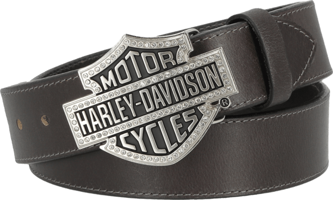 Women's Bar & Shield Rhinestone Buckle Belt