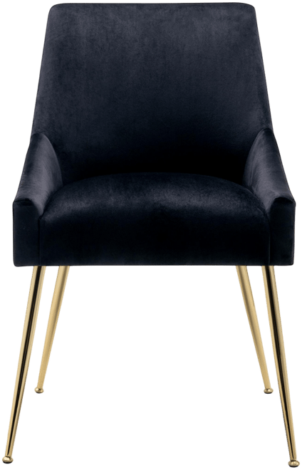 Upholstered Performance Velvet Accent Chair With Metal Leg