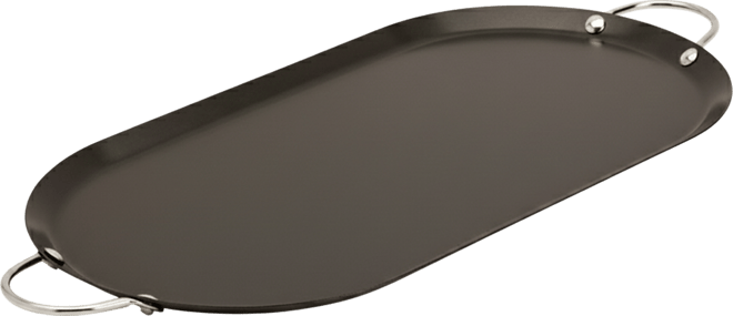 Latin Aluminum 15.75" x 7.75" Oval Comal