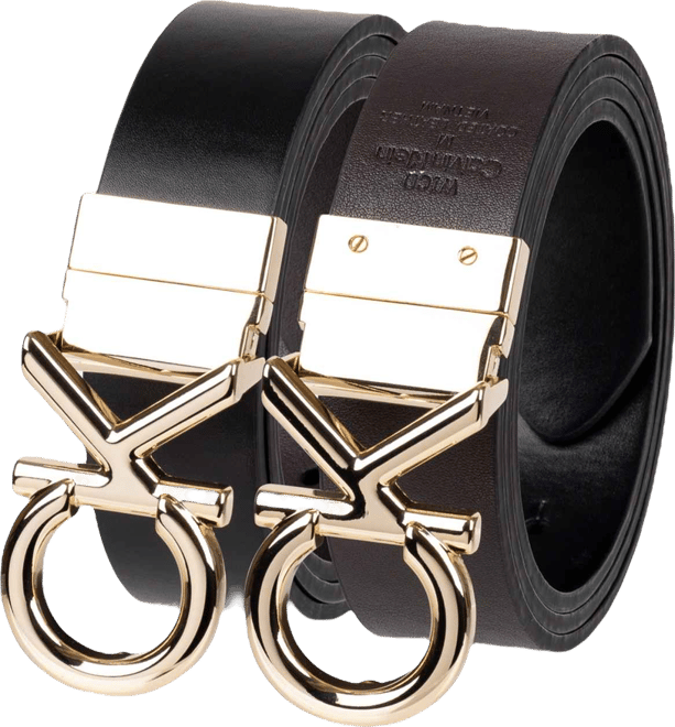 Women's Reversible Puffed Ck Monogram Buckle Belt
