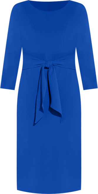 Women's Tie-Front 3/4-Sleeve Crepe Knit Dress