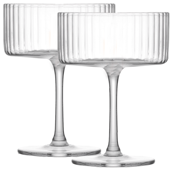 Elle Fluted Coupe Martini Glasses, Set of 2