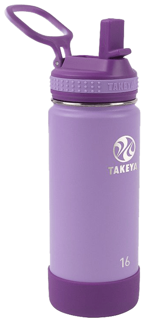 Takeya 24oz Actives Insulated Stainless Steel Water Bottle with Straw Lid - Lilac