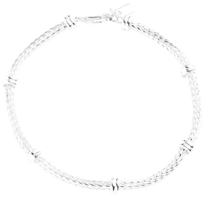 Herringbone Link Chain Bracelet in Sterling Silver