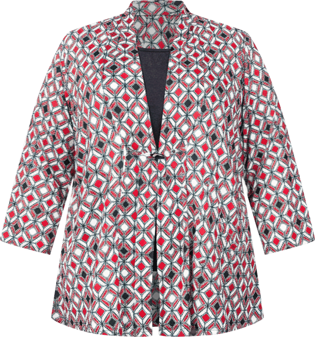 Petite Puff Print 3/4 Sleeve Two-Fer Top