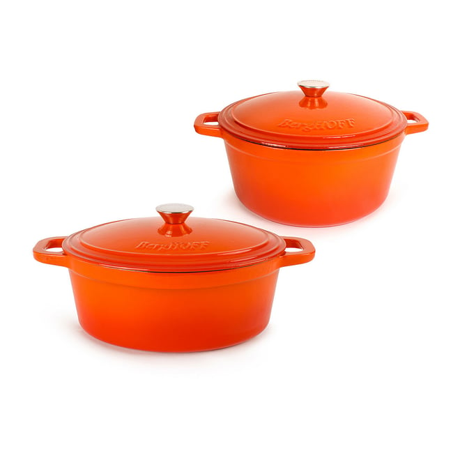 BergHOFF Neo 2-Piece Cast Iron Cookware Set, Red