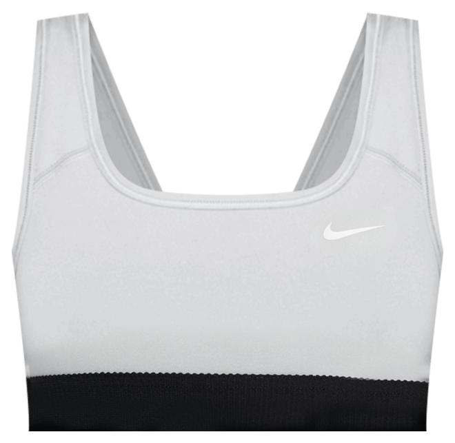 Nike Swoosh Girls' Black White Sports Bra 