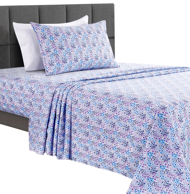 Sunham Microfiber Easy Care Printed 3-Pc. Sheet Set, Twin