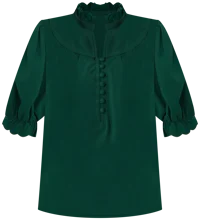 Green Jacquard Lyla Blouse
