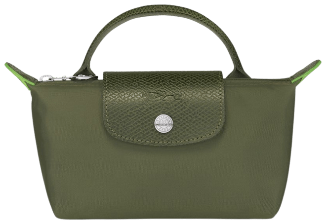 【Longchamp】 正規品★ Le Pliage Green Handle Pouch Black Le Pliage Green Pouch with handle Black - Recycled canvas