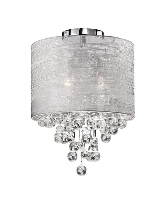 2 Light Incandescent Crystal Flush Mount