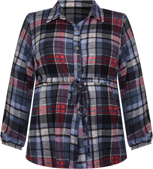 Plus Size Long Dolman Sleeve Drawstring-Waist Tunic Top