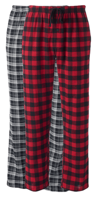 Hanes Men's Fleece Pajama Pants, Medium, Red Buffalo Plaid