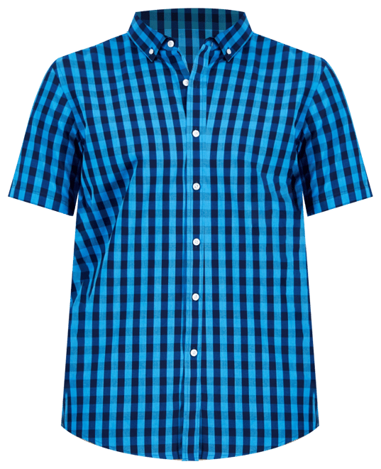 MO-CH-S-RD: 1/12 open front Short sleeve checker shirt for 6 Slim