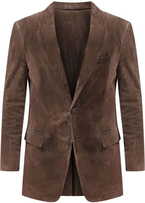 Men Cliff Classic Two-Button Suede Leather Blazer