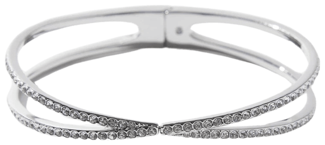 Silver Criss-Cross Hinge Bracelet