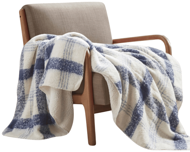 Bloomington Faux Mohair to Sherpa Throw, 50" x 60"