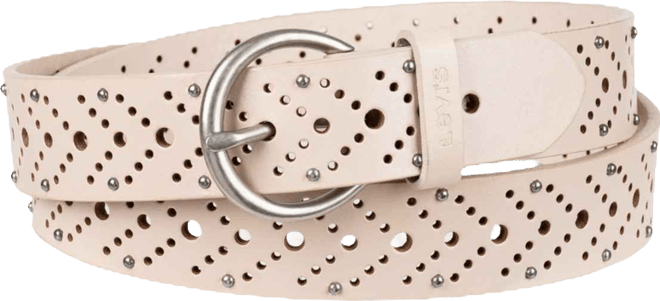 Women's Studded Fully Adjustable Perforated Leather Belt