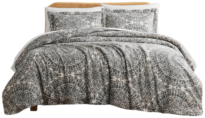 Ashanti Microfiber 3 Piece Duvet Cover Set, Queen