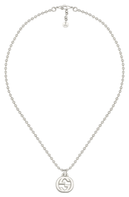 Sterling Silver Interlocking G Pendant Necklace, 15