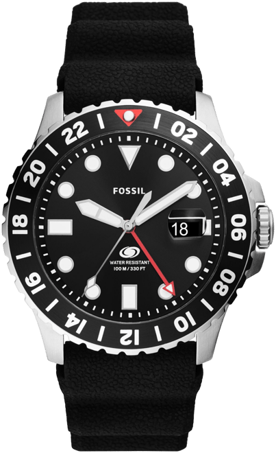 Men s Blue GMT Black Silicone Watch 46mm