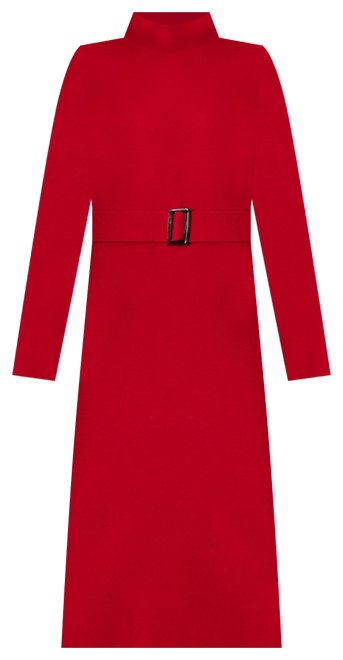 Petite Belted Turtleneck Sweater Dress