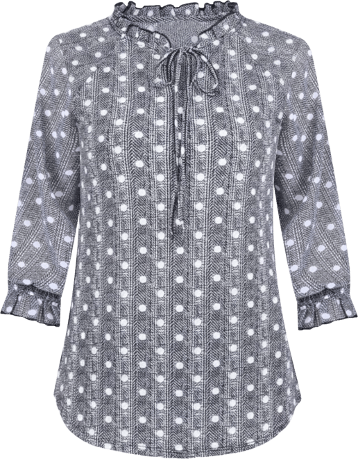 Petite Mock-neck Chiffon Sleeve Knit Top