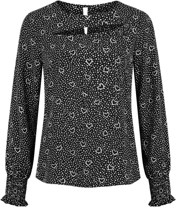 Petite Long Sleeve Dobby Blouse