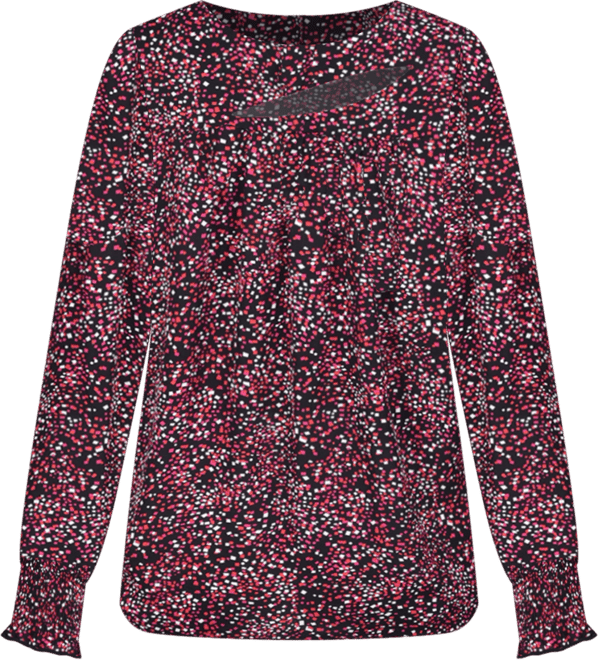 Petite Long Sleeve Dobby Blouse