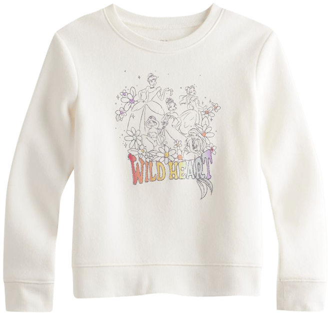 Girls 4-12 Disney Princesses Graphic Fleece Sweatshirt by Jumping