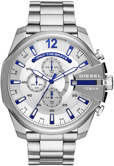 Men's Mega Chief Chronograph Silver-Tone Stainless Steel Watch 51mm