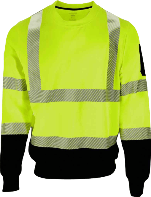 Men's HiVis Crewneck Sweatshirt with Reflective Tape